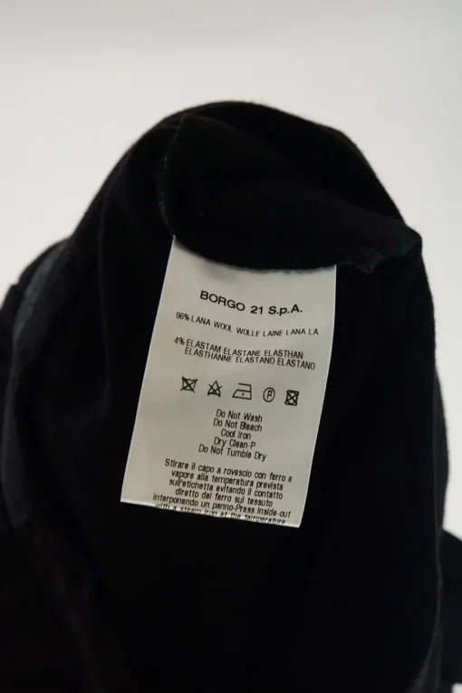 Black wool-blend short sleeve pullover knit top