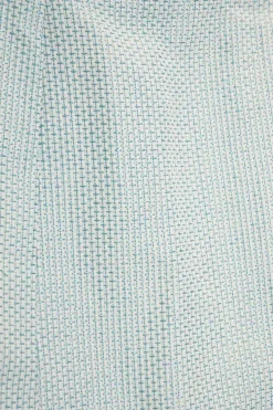 Blue acrylic-wool blend bouclé tweed mini skirt