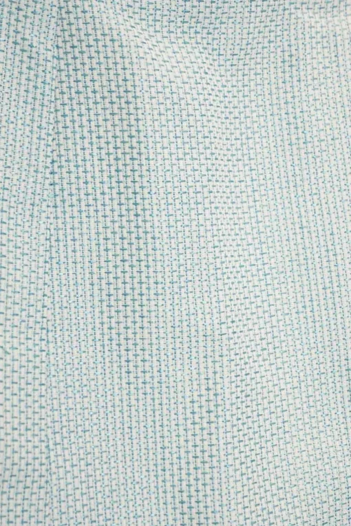 Blue acrylic-wool blend bouclé tweed mini skirt