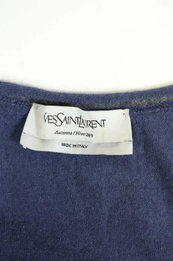 Blue cashmere and silk-blend knit V-neck cardigan