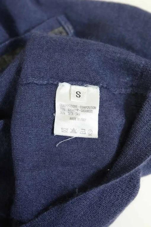 Blue cashmere and silk-blend knit V-neck cardigan