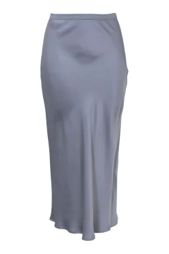 Blue pull-on midi Bar slip skirt with elasticated waistband