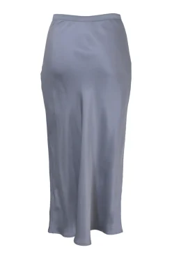 Blue pull-on midi Bar slip skirt with elasticated waistband