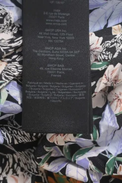 Blue viscose floral print flutter sleeve wrap dress
