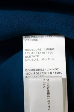 Blue viscose tie neck pullover sleeveless shift dress