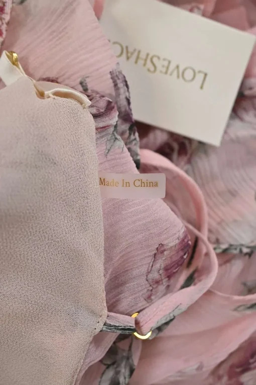 Blush bias-cut crinkle silk floral print flutter sun dress with cross-cross open back