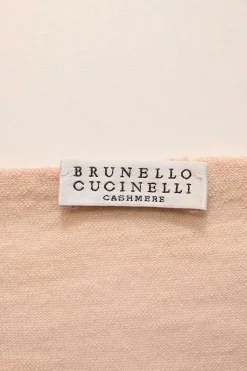 Blush cashmere slub jersey knit long sleeve pullover sweater
