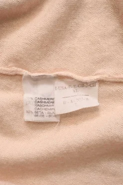 Blush cashmere slub jersey knit long sleeve pullover sweater