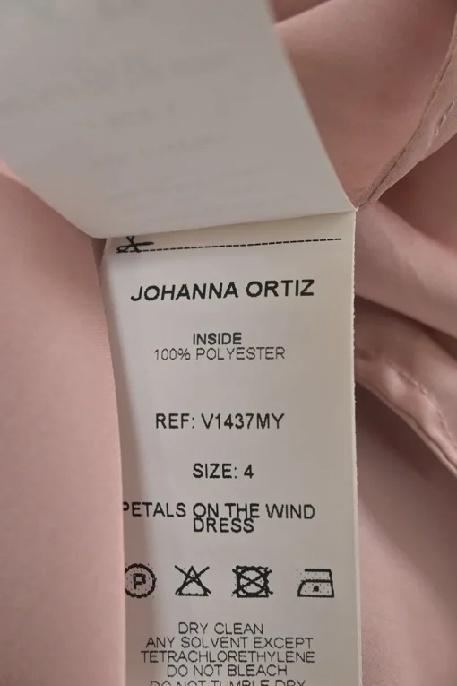 Blush frill-trimmed crinkle silk Petals On The Wind wrap-effect plunge neck column gown