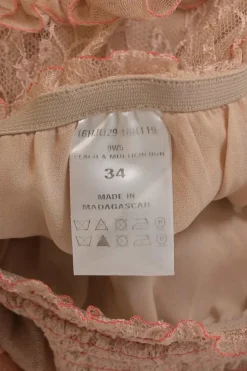 Blush frill-trimmed paneled viscose-blend floral lace tiered maxi skirt with handkerchief hem