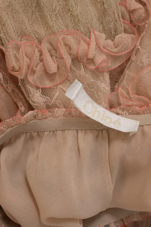 Blush frill-trimmed paneled viscose-blend floral lace tiered maxi skirt with handkerchief hem