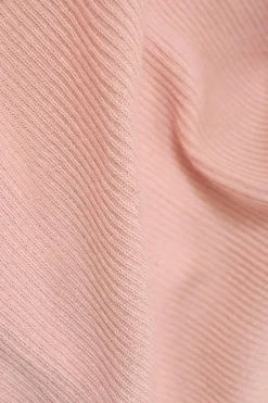 Blush fringe-trimmed cashmere-blend turtleneck pullover sleeveless rib knit top