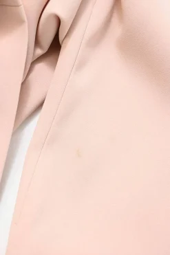 Blush pink polyester crepe jewel neck A-line shift mini dress