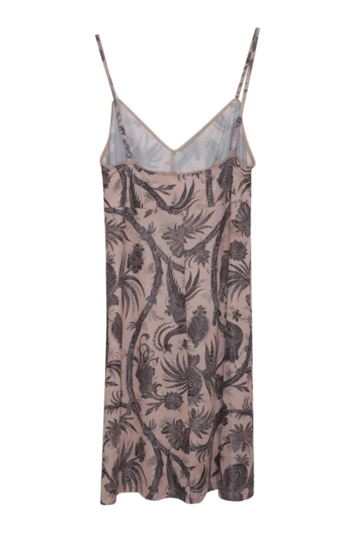 Blush polyester-blend botteh floral print ruffle midi A-line dress