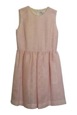 Blush semi-sheer layered cotton sleeveless mini skater dress