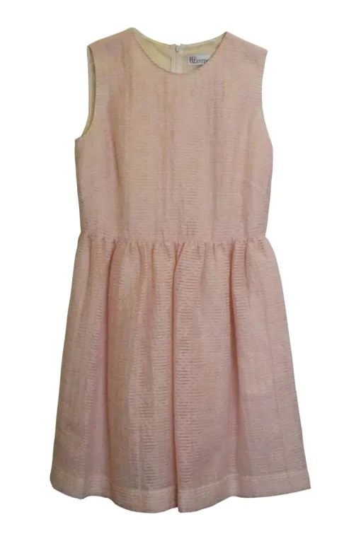 Blush semi-sheer layered cotton sleeveless mini skater dress