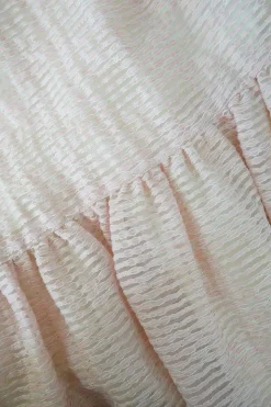 Blush semi-sheer layered cotton sleeveless mini skater dress