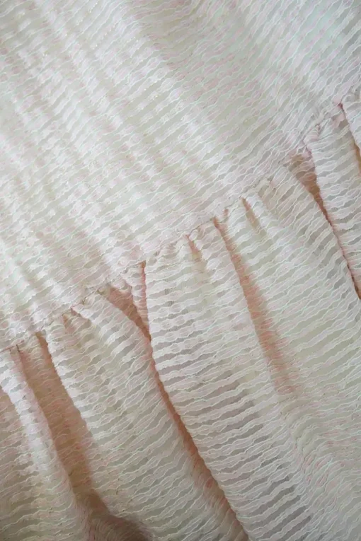 Blush semi-sheer layered cotton sleeveless mini skater dress