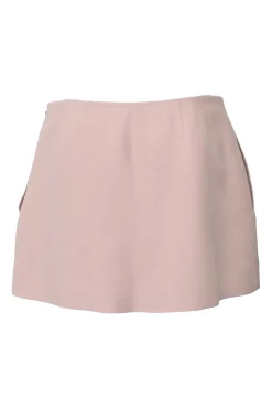 Blush sequin-embellished wool-blend low-rise mini skirt featuring star and moon motif