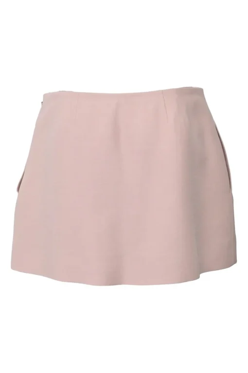 Blush sequin-embellished wool-blend low-rise mini skirt featuring star and moon motif