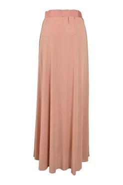 Blush viscose-blend pull-on high-rise tie-waist maxi skirt