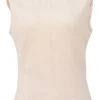 Blush wool-angora blend pullover crewneck tank top