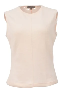 Blush wool-angora blend pullover crewneck tank top