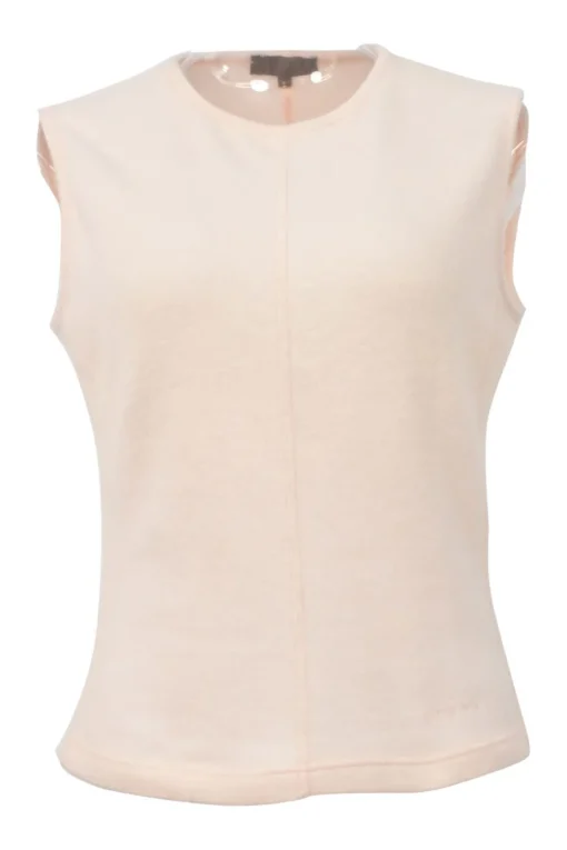 Blush wool-angora blend pullover crewneck tank top