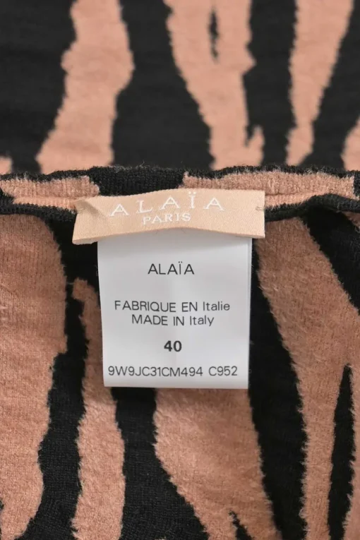 Blush wool-blend tiger intarsia knit circle skirt
