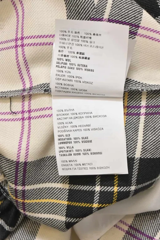 Bow-embellished multi-colour raw-edge wool tartan sleeveless collared mini dress
