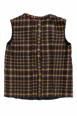 Brown and gold patterned sleeveless top