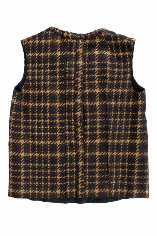 Brown and gold patterned sleeveless top