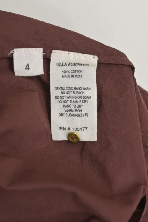 Brown cotton voile ruffled halter-neck top