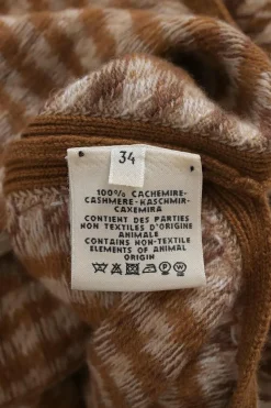 Brown houndstooth jacquard knit button-front oversized long cardigan