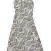 Brown polyester-blend Attracted to Maxi swirl print slip dress with adjustable straps