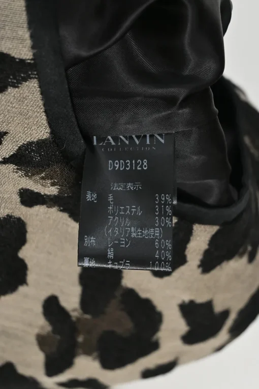 Brown polyester-blend leopard print jacquard sleeveless flounce hem cocktail dress