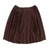 Brown shimmery pleated mini skirt