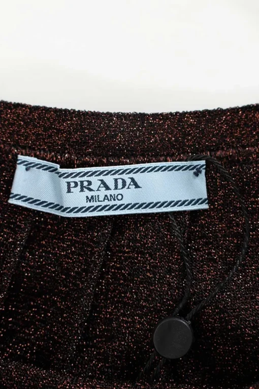 Brown shimmery pleated mini skirt