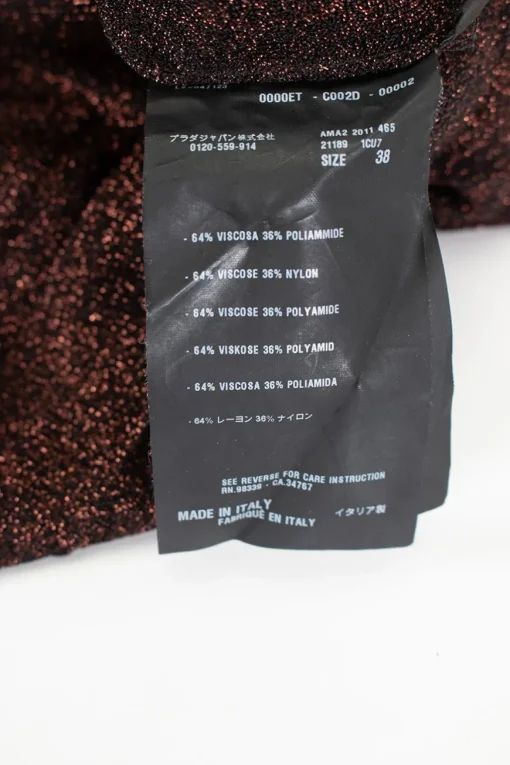 Brown shimmery pleated mini skirt
