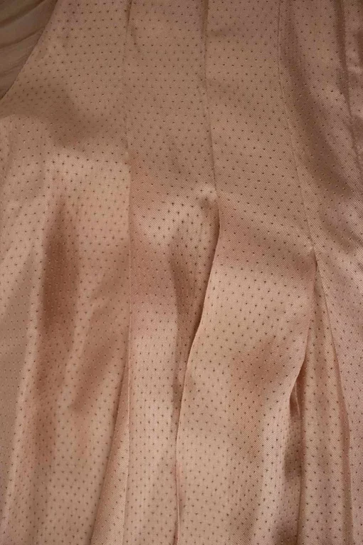 Brown silk long-sleeved pleated shirt