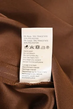 Brown triacetate-blend satin notch lapel Amar surplice wrap mini dress