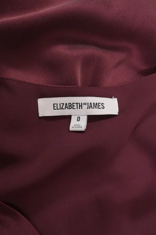 Burgundy bias-cut bi-layer polyester handkerchief midi dress