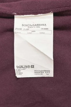 Burgundy cotton interlock jersey spread collar half-zip polo knit top