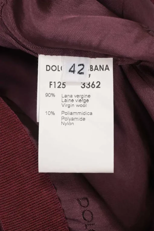 Burgundy wool-blend Cavalry twill pull-on mini pencil skirt