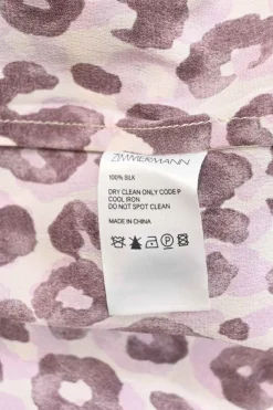 Burgundy-pink leopard print silk spread collar short sleeve cargo shirt