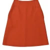 Burnt orange wool-silk blend Cavalry twill pull-on A-line knee-length skirt