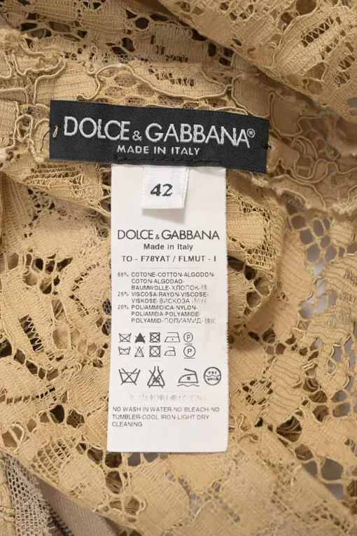 Camel cotton-blend floral lace sleeveless peek-a-boo blouse