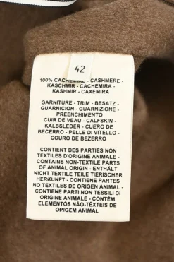 Camel double-sided cashmere high-waist fringe skirt