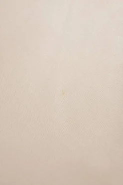 Champagne embellished cupro Y-collar sleeveless blouse featuring bugle bead broderie motif along neckline