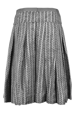 Charcoal abstract jacquard pull-on drop-waist A-line midi circle skirt with grosgrain waistband